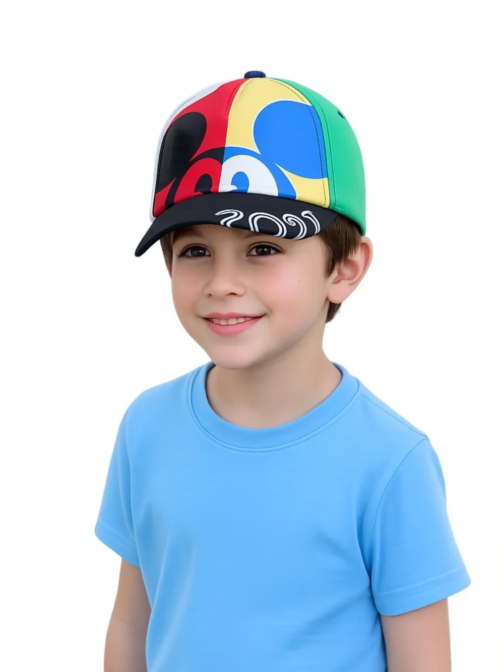 Disney Resort Youth Colorblock Baseball Cap Hat Mickey Mouse Strapback 54-58 cm